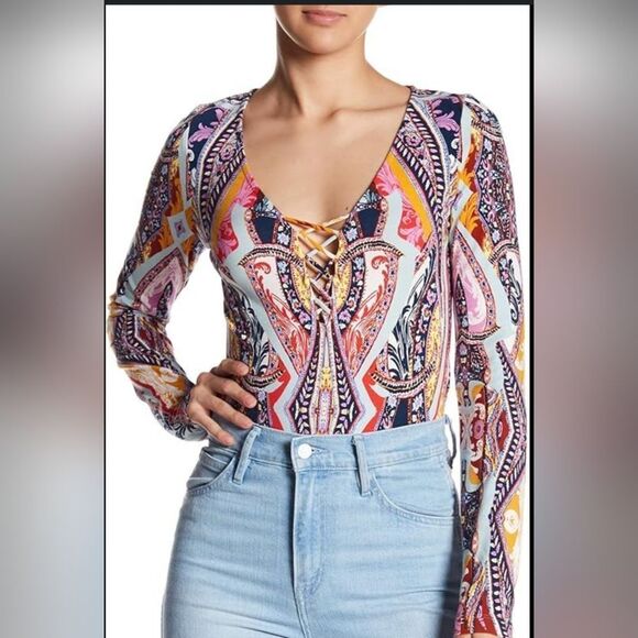 Free People Intimately Paisley BodySuit - Picture 5 of 6